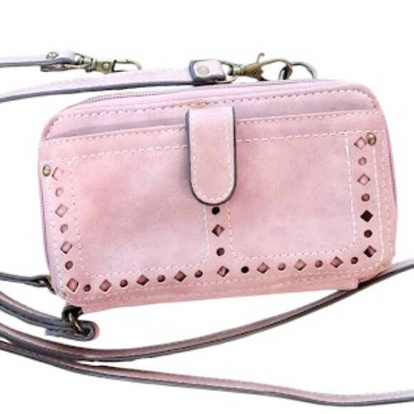 b.o.c. Handbags - b.o.c. Small Blush Crossbody Wallet/Bag w/wristlet strap